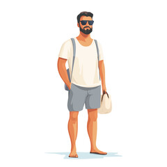 Lebanon Man Summer Clothes and Style – A Trendy and Comfortable Vector Illustration for Warm-Weather Fashion
