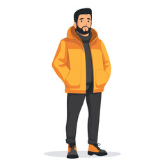 Lebanon Man Winter Clothes and Style – A Stylish and Warm Vector Illustration for Cold-Weather Fashion
