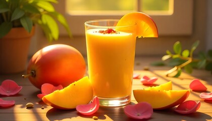 Fototapeta premium orange juice and fruit