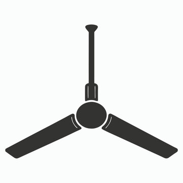recommend clip art: Ceiling fan silhouette vector illustration on white background