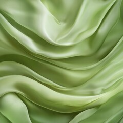 Fototapeta premium Silky green fabric elegantly draping in soft folds showcasing texture and sheen. Generative AI