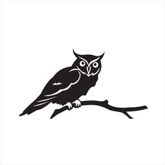  Minimalist owl bird Silhouette Vector