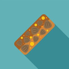 Nutritious protein bar boasting almonds and caramel, ideal for a healthy lifestyle and fitness nutrition