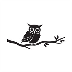  Minimalist owl bird Silhouette Vector