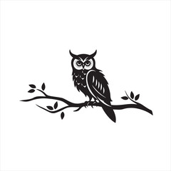  Minimalist owl bird Silhouette Vector