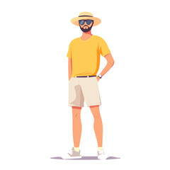 Moldova Man Summer Clothes and Style – A Stylish and Comfortable Vector Illustration for Warm-Weather Fashion
