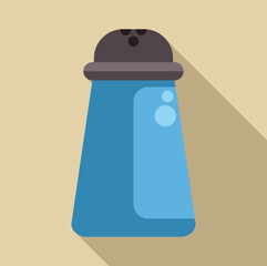 Cartoon salt shaker with grey lid and blue body, ready to season food