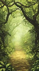 Enchanted Forest Path: A Journey into Lush Greenery
