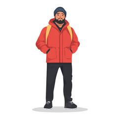 New Zealand Man Winter Clothes and Style – A Stylish and Cozy Vector Illustration for Cold-Weather Fashion
