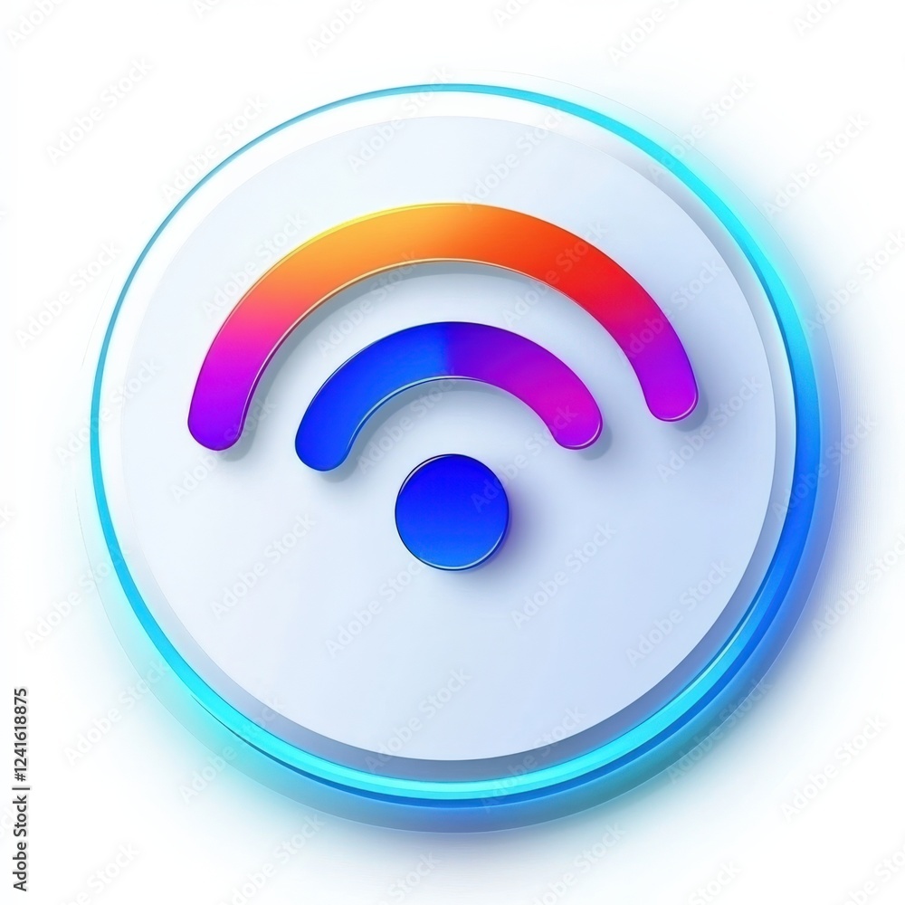 Poster exploring wireless connection development technology sector iconic design digital environment close-