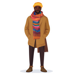 Nicaragua Man Winter Clothes and Style &ndash; A Stylish and Cozy Vector Illustration for Cold-Weather Fashion
