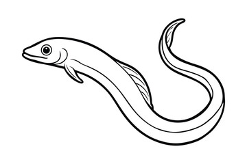 Eel fish line art vector style illustration.eps