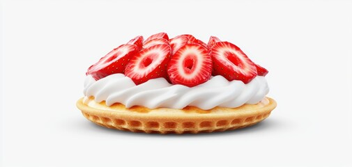 Delicious strawberry cream pie kitchen food photography bright close-up dessert delight