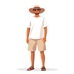 Paraguay Man Summer Clothes and Style – A Stylish and Relaxed Vector Illustration for Trendy Summer Fashion

