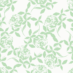 seamless pattern with beautiful peony flowers and leaves on white background. Fashion design. Vector illustration
