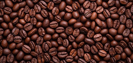 Fototapeta premium Brewing fresh coffee beans kitchen counter close-up photography cozy environment top-down view aromatic experience