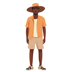 Rwanda Man Summer Clothes and Style – A Stylish and Relaxed Vector Illustration for Trendy Summer Fashion
