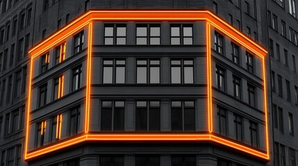 Obraz premium City building neon lights