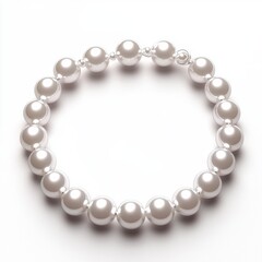 Obraz premium Elegant pearl necklace with a subtle shine, isolated on a bright white background