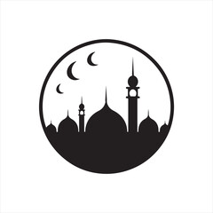 Minimalist Mosque Silhouette Vector