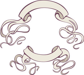 Parchment scroll banners, vintage paper clipart, medieval scrolls, antique banner design