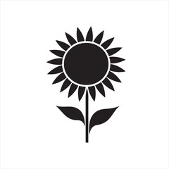 Minimalist sunflower Silhouette Vector 