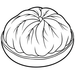 A detailed line drawing of a plant, suitable for coloring or artistic purposes.