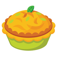 A colorful illustration of a dish topped with a green leaf, showcasing vibrant food aesthetics.