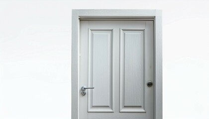 white door on white background