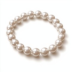 Obraz premium Elegant pearl necklace with a subtle shine, isolated on a bright white background