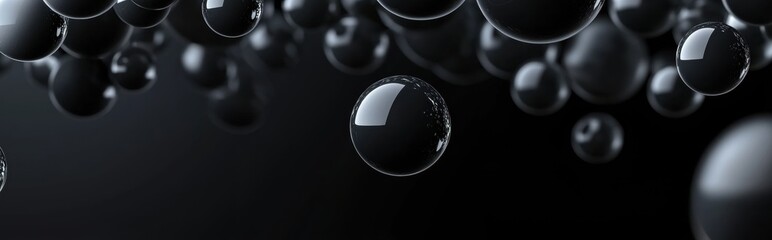 Minimalist luxury mockup background with space for text featuring floating 3D spheres in monochrome tones, suitable for abstract, technology, or creative branding