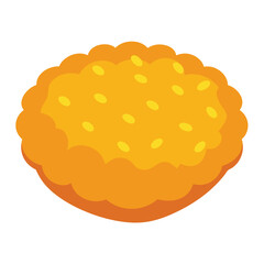 A stylized, vibrant illustration of a taco filled with various toppings.