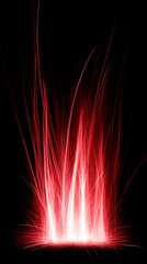 The image is an abstract visualization of wavy red lines on a black background. The lines look like light or energy flows, creating the effect of movement and dynamics. They intertwine and form comple