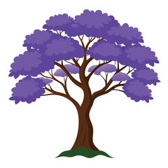 Obraz premium A stylized illustration of a tree with vibrant purple foliage.