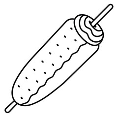 A simple line drawing of a cat's head with expressive features.