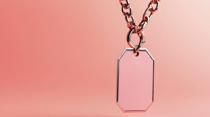 Fototapeta premium Rose Gold Chain Necklace with Blank Tag Pendant