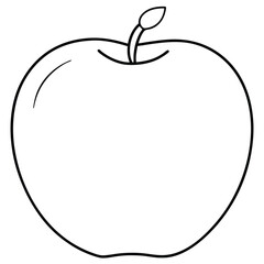 A simple line drawing of a fruit with leaves, emphasizing minimalism and nature.
