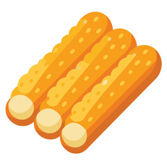 A stylized illustration of layered bread or pastry, showcasing a warm, golden color.