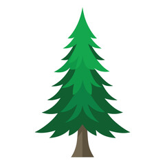 A simple, stylized green Christmas tree illustration on a white background.