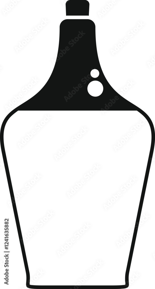 Poster big bottle icon in simple style isolated on white background