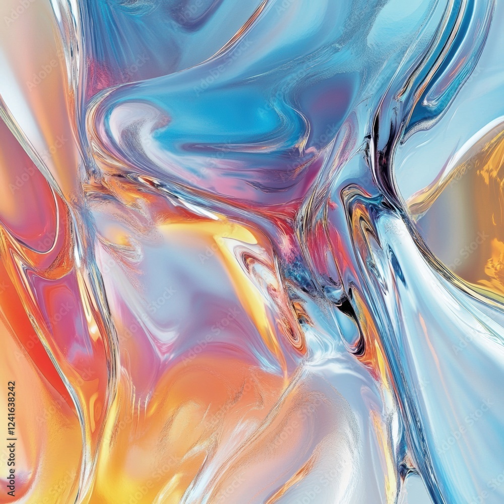 Aufkleber colorful abstract swirl of vibrant hues blending seamlessly in an artistic display of motion and lig