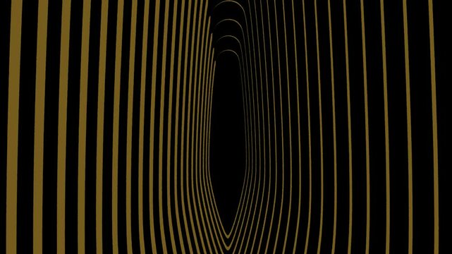 Abstract Illusion: Golden Lines Creating a Tunnel into Shadow
