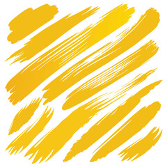 Abstract yellow brush strokes on a white background, ideal for design and artistic projects.