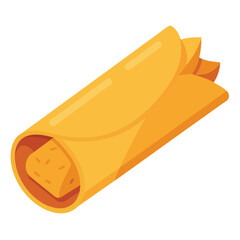 A vibrant, abstract design featuring a stylized shape in yellow and orange hues.