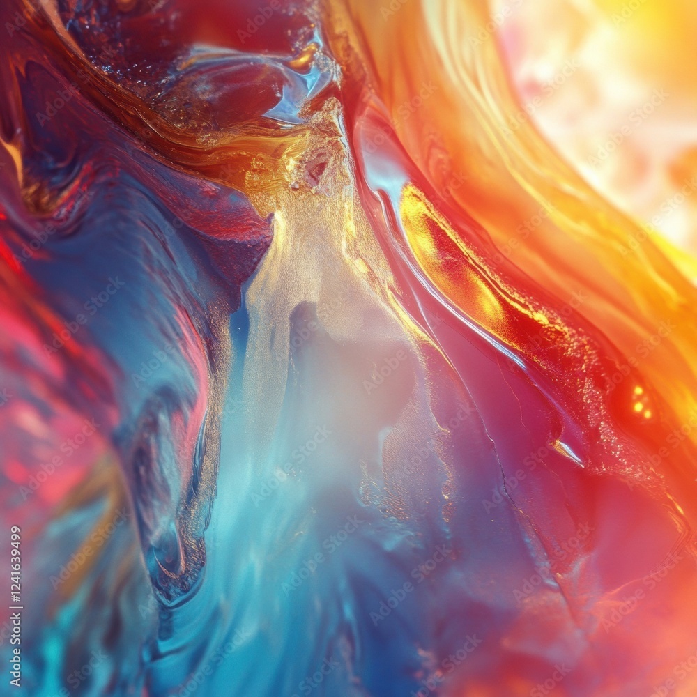 Poster colorful abstract swirl of vibrant hues creating a mesmerizing visual experience in vivid detail. ge