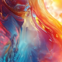 Obraz premium Colorful abstract swirl of vibrant hues creating a mesmerizing visual experience in vivid detail. Generative AI