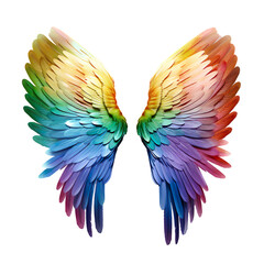 Obraz premium rainbow paide wings on a transparent background