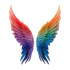 Obraz premium rainbow paide wings on a transparent background