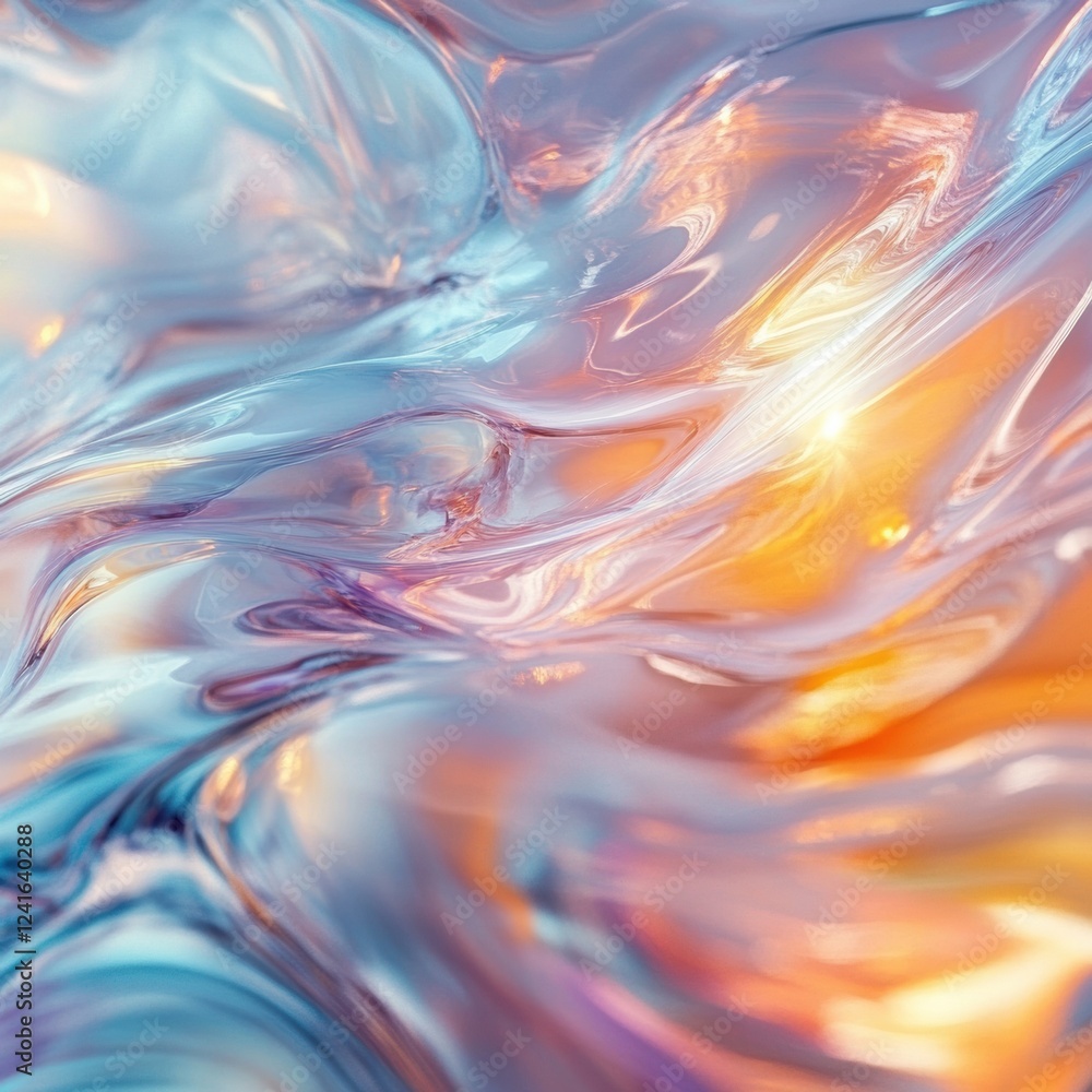 Poster colorful waves of liquid abstract art creating a mesmerizing visual experience in vibrant hues and f
