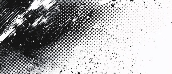 Abstract Black And White Grunge Texture Pattern Design